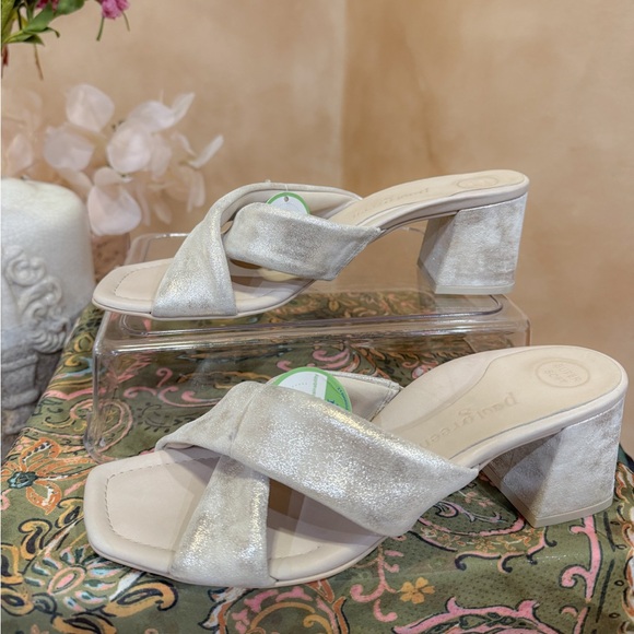 Paul Green Lauren Block Heeled Sandals in Mineral Metallic NWOB size 7 - Picture 4 of 10